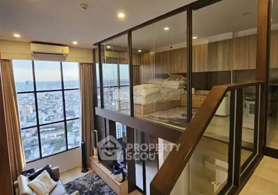 Luxurious loft apartment with stunning city view and modern interior design