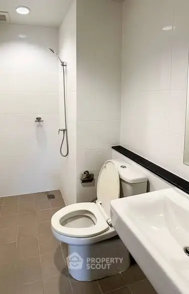 Modern bathroom with sleek fixtures and minimalist design