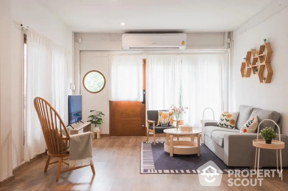 Bright and cozy living room with modern decor and natural light