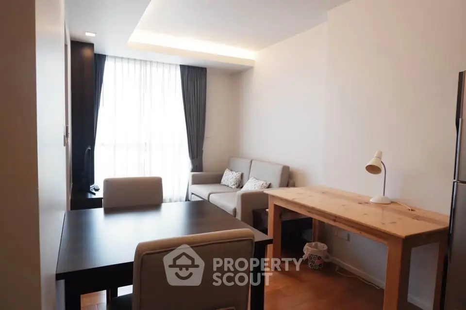 Cozy living room with modern furniture and natural light