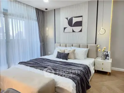 Luxurious modern bedroom with elegant decor and natural light