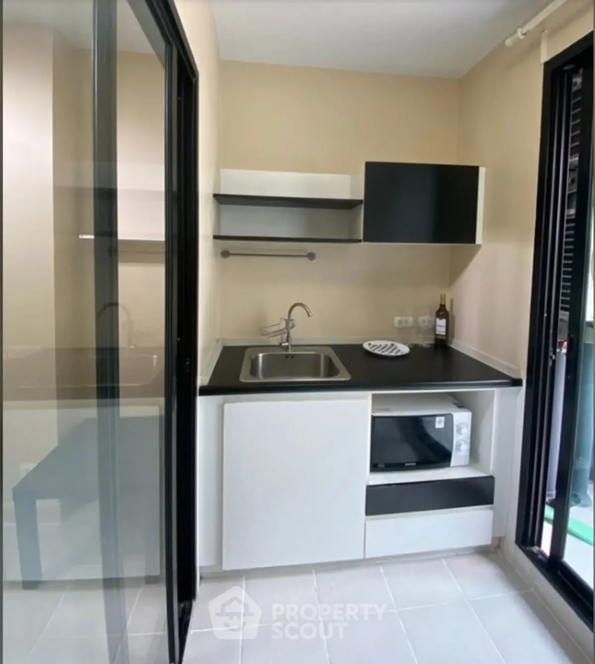 Modern compact kitchen with sleek design and open layout