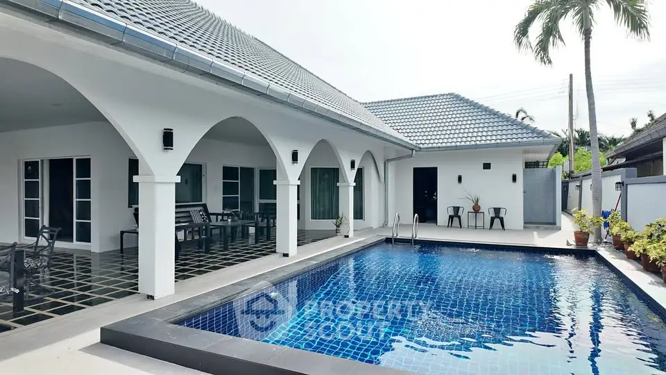 Stunning modern villa with private pool and elegant arches