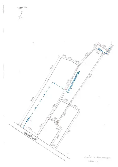 Detailed schematic plan of a property layout with precise measurements.