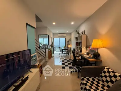 Modern living room with stylish decor and open layout