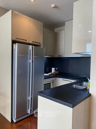 Modern kitchen with sleek cabinetry and stainless steel appliances