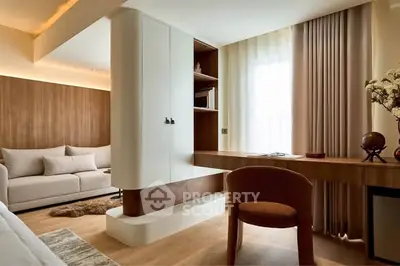 Modern living room with stylish furniture and natural light