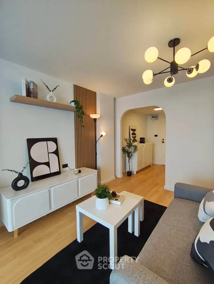 Stylish modern living room with elegant decor and cozy ambiance