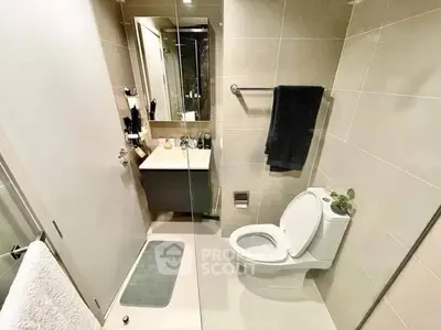 Modern bathroom with sleek design and contemporary fixtures