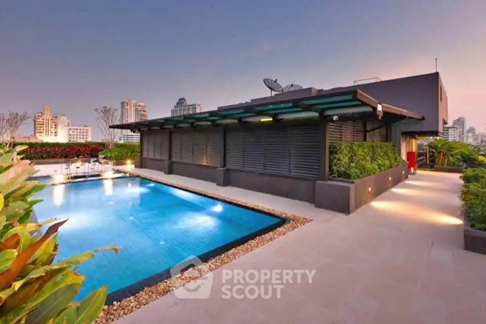 Luxurious rooftop pool with stunning city views and modern design.