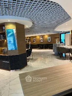 Luxurious modern lobby with stylish seating and elegant decor