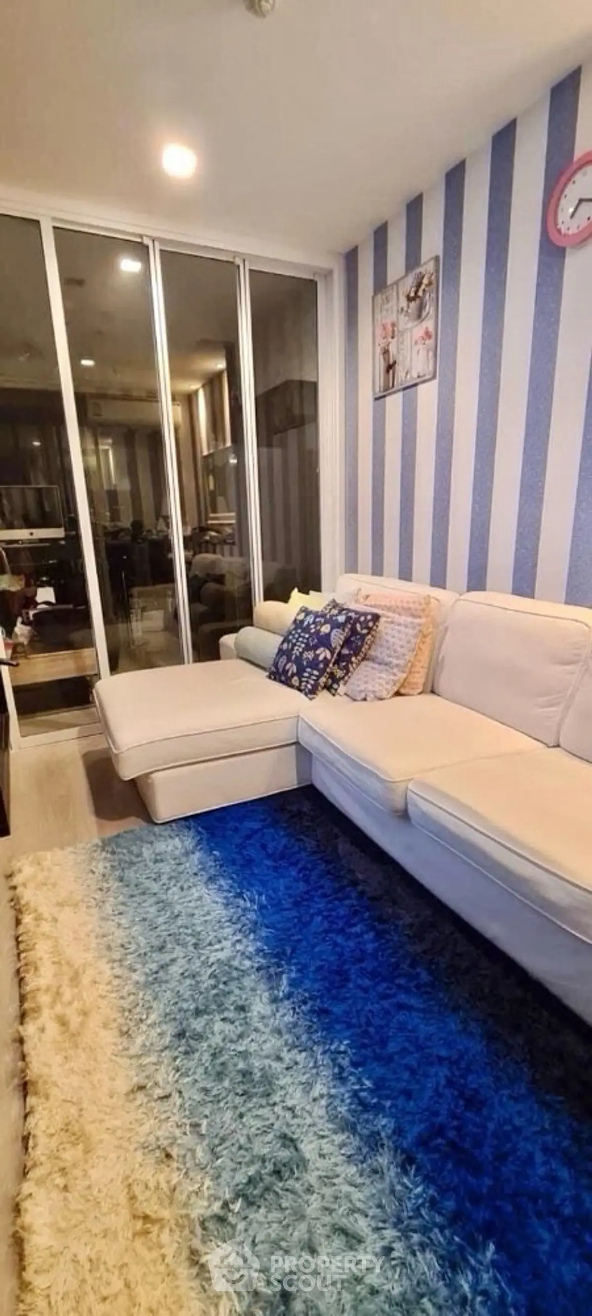 Stylish living room with modern decor and cozy sectional sofa