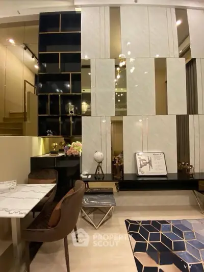 Luxurious modern living room with elegant decor and stylish furniture