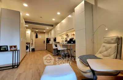 Modern living room with stylish furniture and open layout