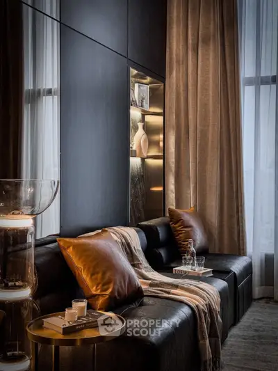 Luxurious living room with elegant decor and plush seating, perfect for relaxation and entertaining.