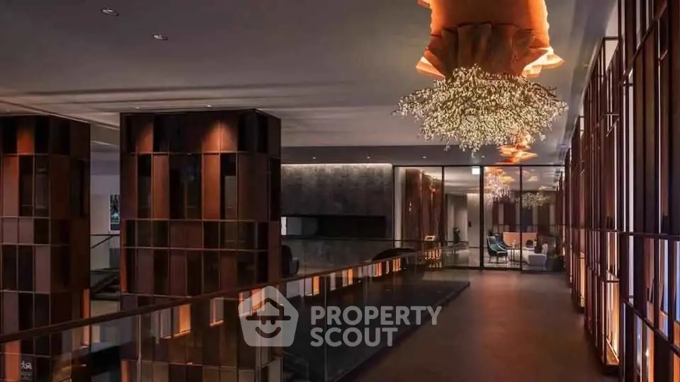 Luxurious modern building interior with elegant lighting and stylish decor