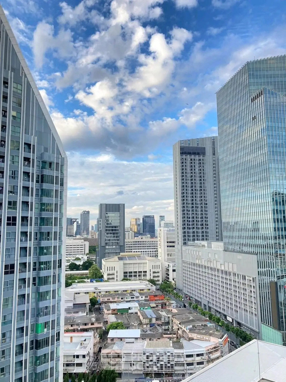 Stunning cityscape view with modern skyscrapers and vibrant skyline.