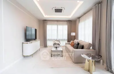 Luxurious modern living room with elegant decor and natural light