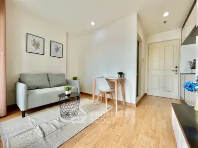 Cozy living room with modern decor and natural light
