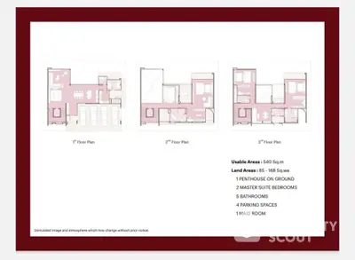 Luxury penthouse floor plan with spacious layout and multiple amenities.