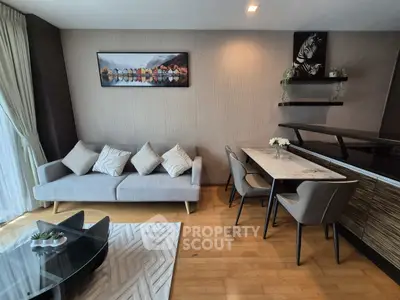 Stylish modern living room with elegant decor and cozy seating area