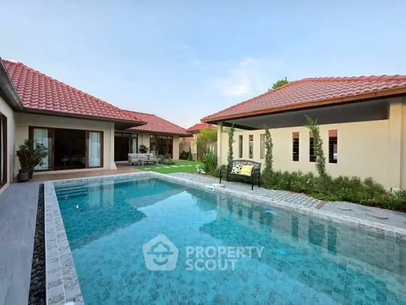 Luxurious villa with private pool and modern design, perfect for relaxation and entertainment.