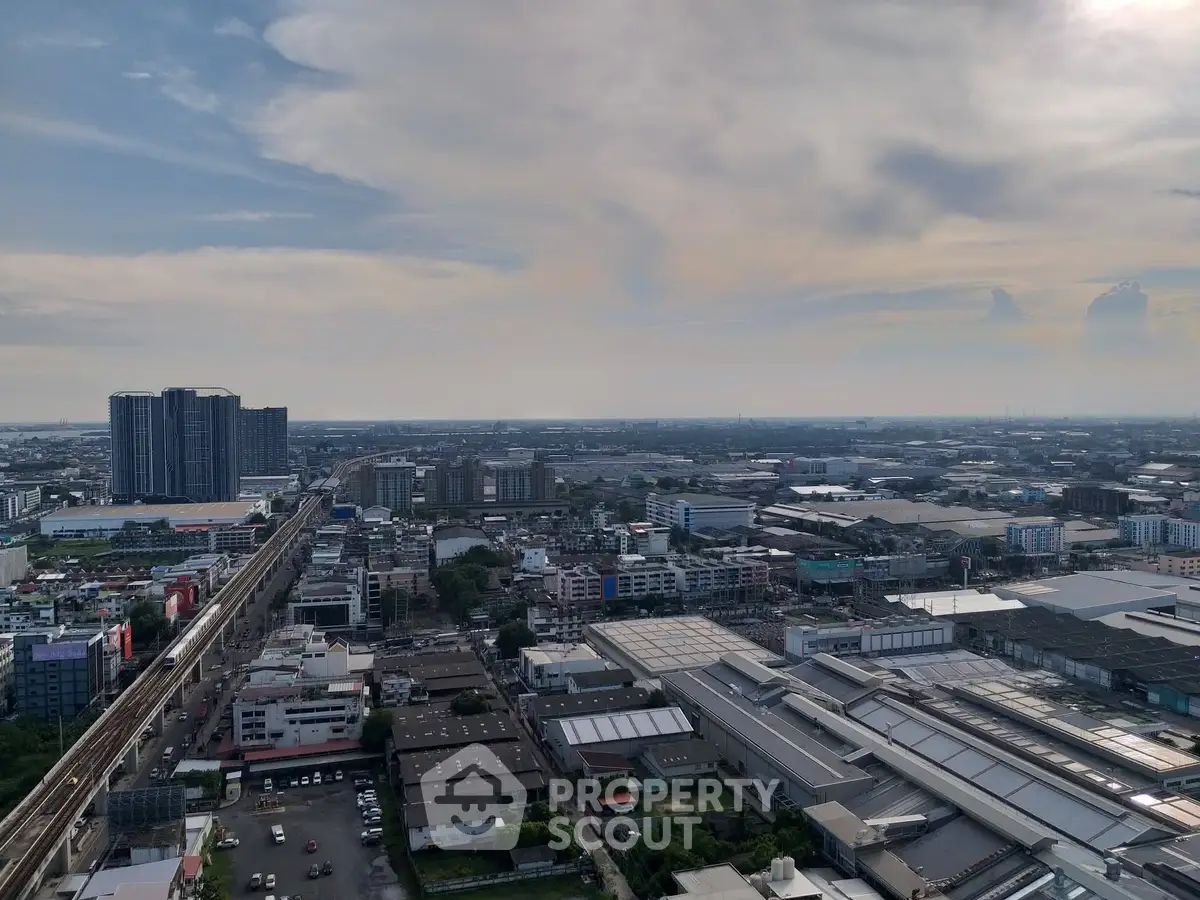 Stunning aerial view of urban landscape with high-rise buildings and expansive skyline.