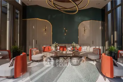 Luxurious modern living room with elegant decor and stylish furniture, perfect for sophisticated gatherings.