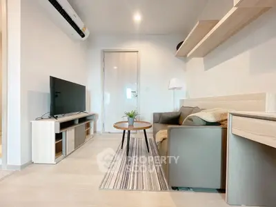 Modern living room with sleek furniture and stylish decor