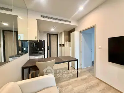 Modern apartment interior with open layout and stylish furniture