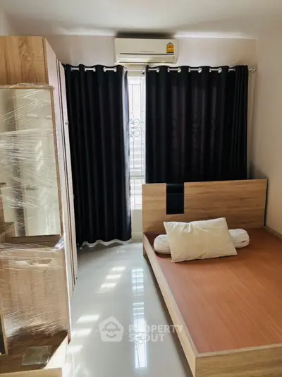 Modern bedroom with minimalist design and natural light