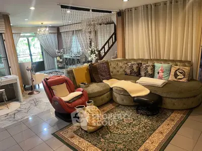 Luxurious living room with elegant decor and plush seating