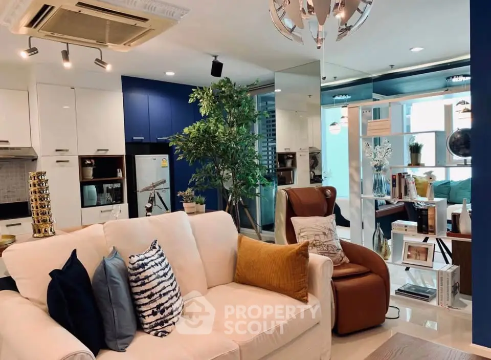Stylish modern living room with cozy seating and elegant decor