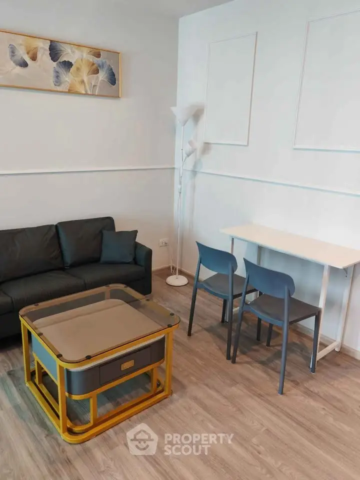 Modern living room with stylish furniture and elegant decor