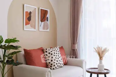 Stylish living room with modern decor and natural light