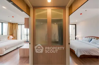 Spacious dual-bedroom apartment with modern design and city views