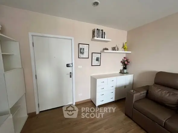 Cozy living room with modern decor and comfortable seating