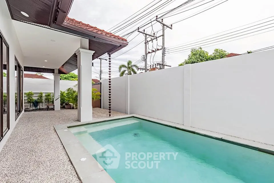 Modern villa with private pool and spacious outdoor area, perfect for relaxation and entertainment.