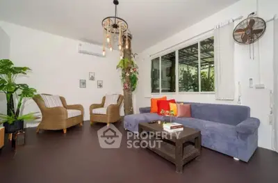Stylish living room with modern decor and cozy seating area