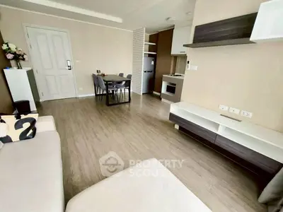 Modern living room with open layout and stylish furniture