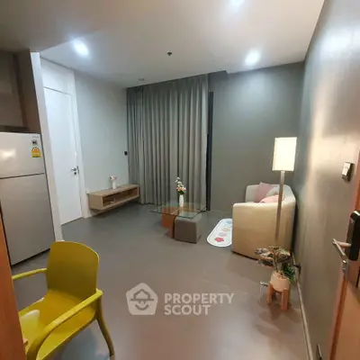 Cozy modern living room with minimalist decor and stylish furniture