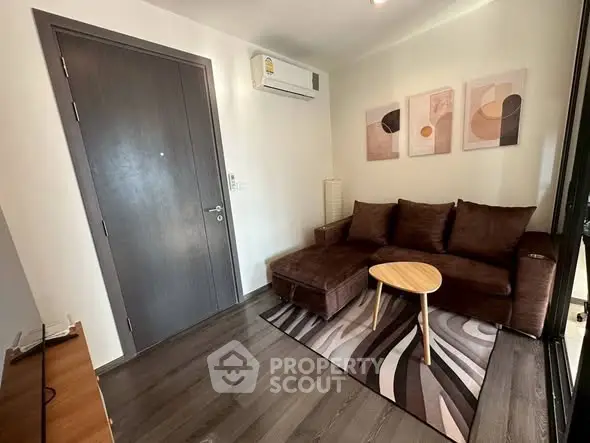 Cozy living room with modern decor and comfortable seating