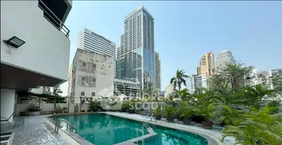Luxurious urban pool with stunning cityscape views, perfect for relaxation and leisure in a prime location.