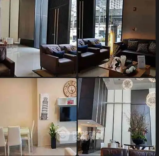 Luxurious modern living room with high ceilings and elegant decor