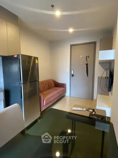 Modern living room with sleek furniture and stylish decor