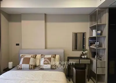 Stylish bedroom with modern decor and cozy ambiance