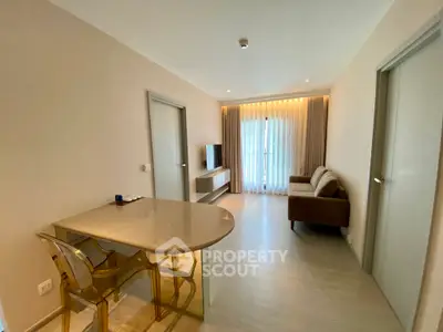 Modern living room with elegant furniture and natural light