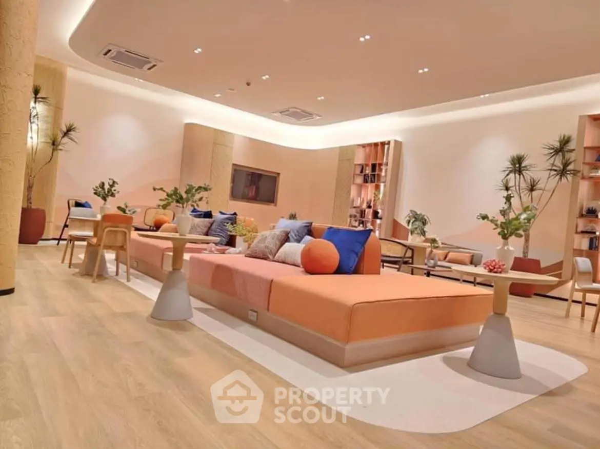 Luxurious modern living room with stylish furniture and elegant decor