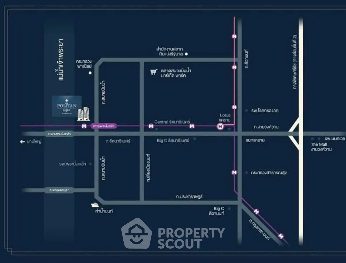 Map showing real estate location with nearby amenities and roads.