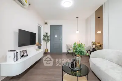 Modern living room with sleek decor and stylish furniture